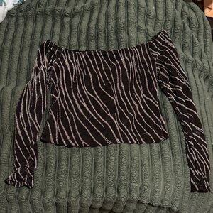 Chic Black and Silver Sheer Top